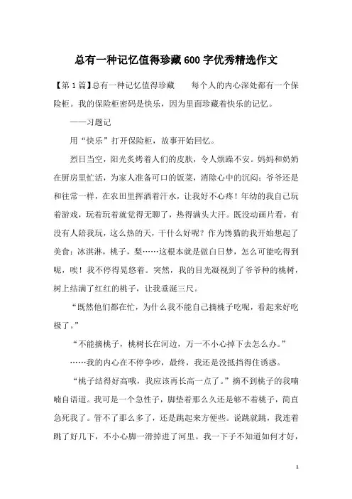 总有一种记忆值得珍藏600字优秀精选作文
