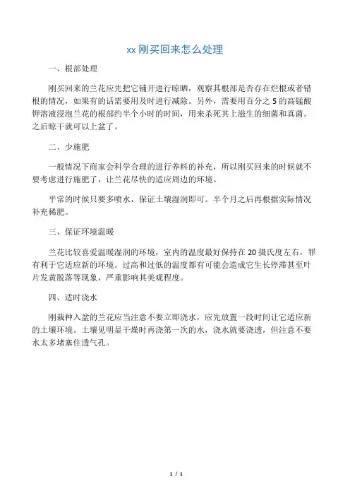 兰花刚买回来怎么处理