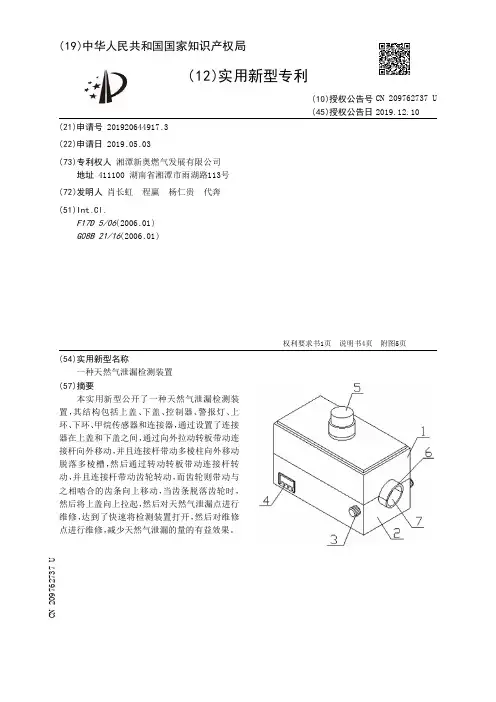 【CN209762737U】一种天然气泄漏检测装置【专利】