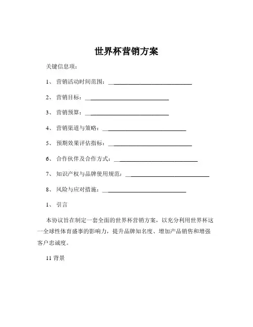 世界杯营销方案