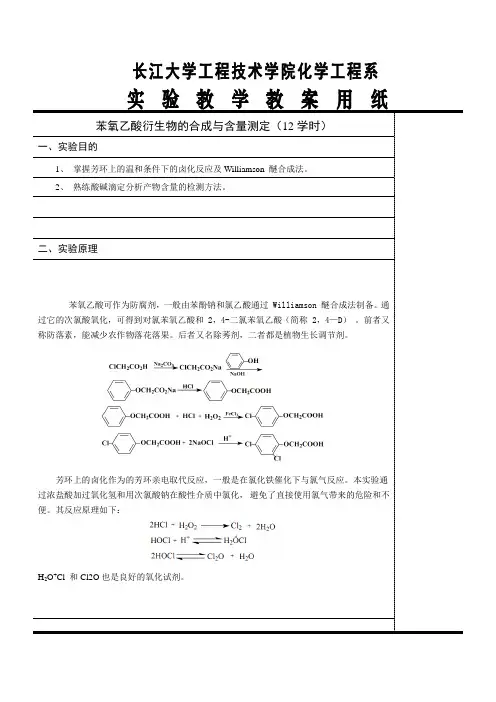 05.苯氧乙酸衍生物的合成与含量测定