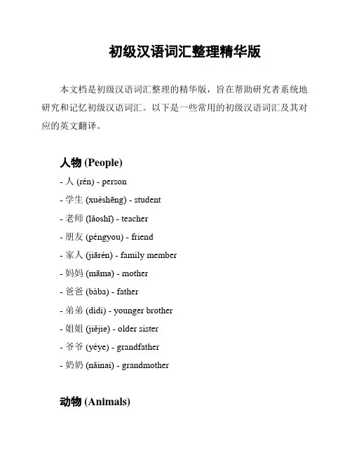 初级汉语词汇整理精华版