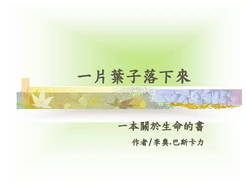 绘本《一片叶子落下来》