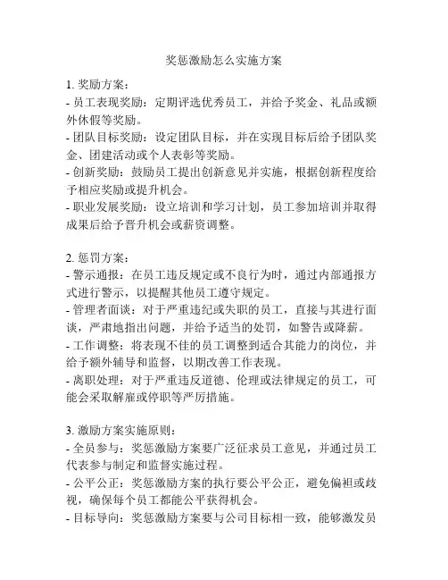 奖惩激励怎么实施方案
