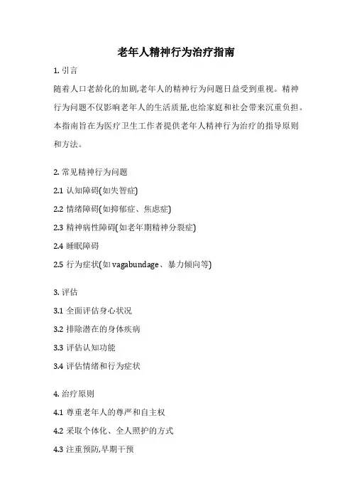 老年人精神行为治疗指南