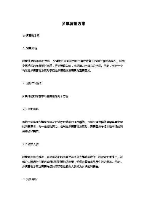 乡镇营销方案