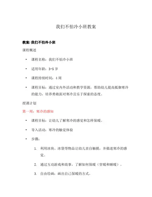 我们不怕冷小班教案