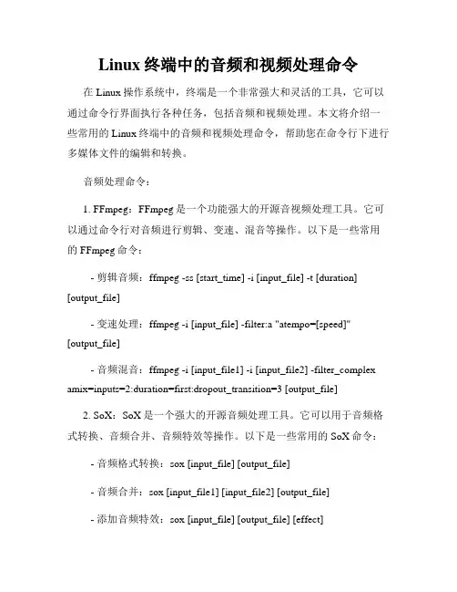 Linux终端中的音频和视频处理命令