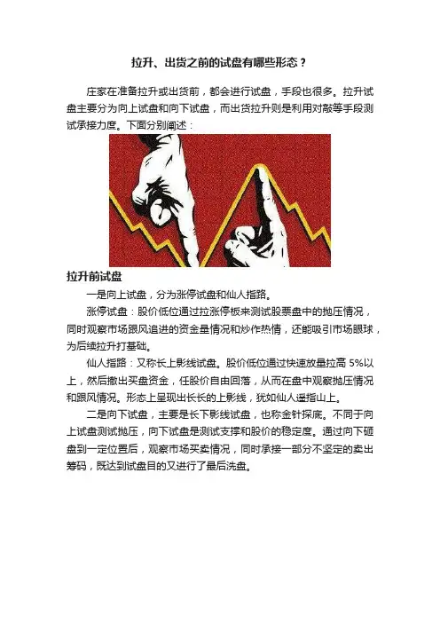 拉升、出货之前的试盘有哪些形态？