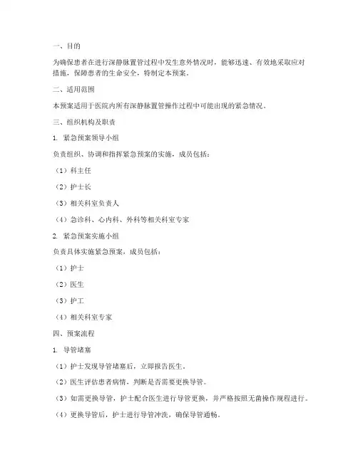 深静脉置管紧急预案流程