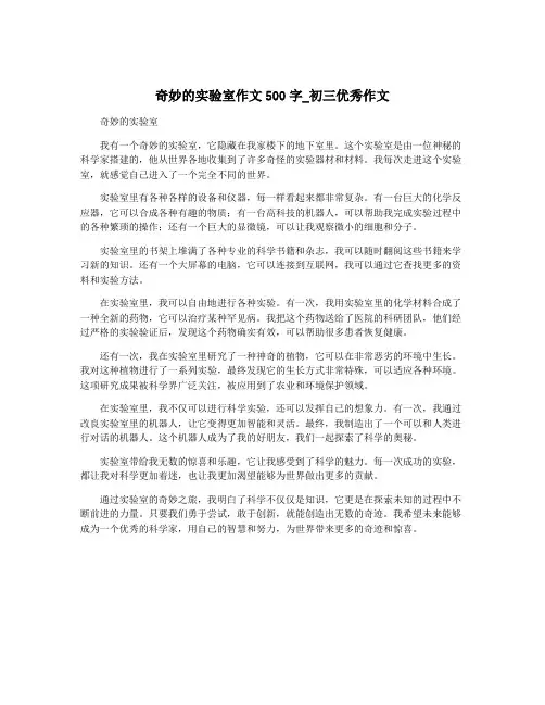 奇妙的实验室作文500字_初三优秀作文