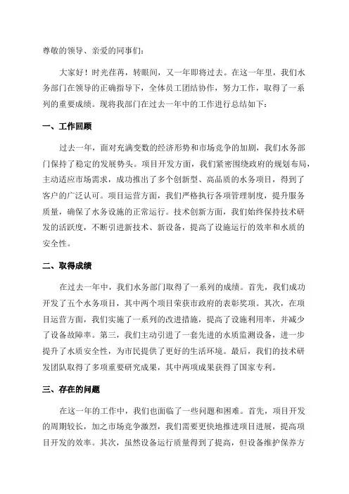 水务年终总结范文