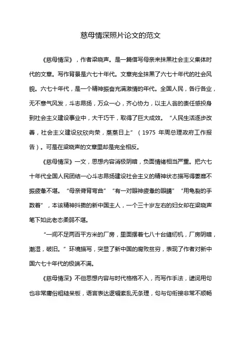 慈母情深照片论文的范文
