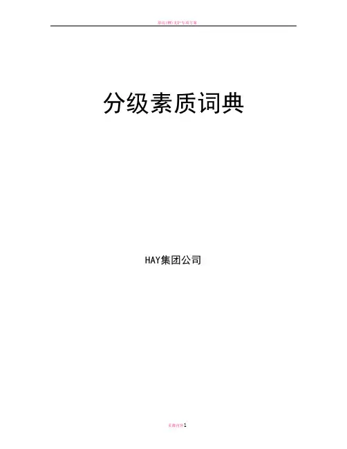 分级素质词典(HAY)