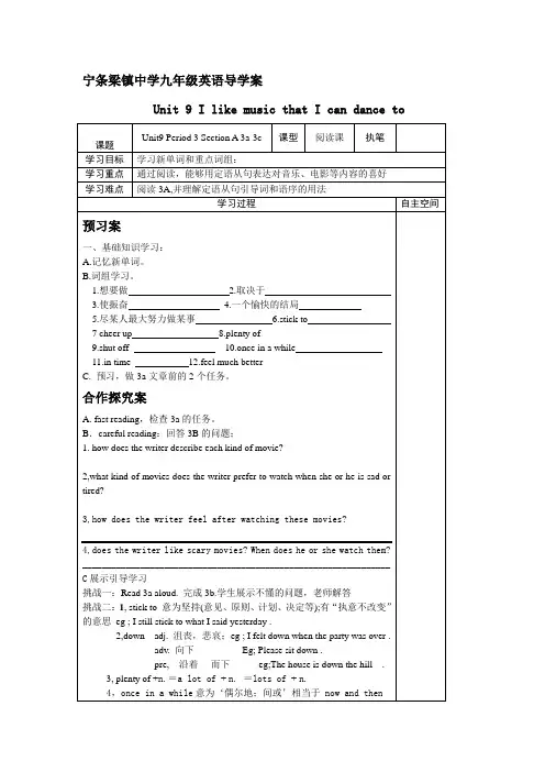 九年级英语9单元第3课时导学案
