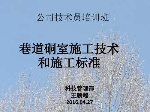 巷道硐室施工技术和施工标准