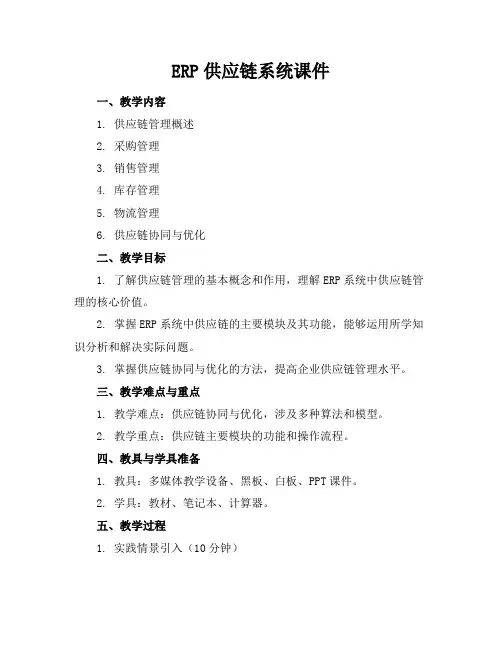 ERP供应链系统课件