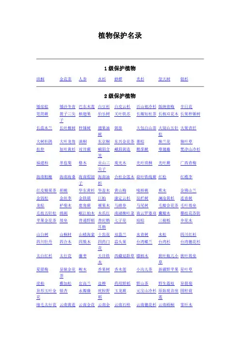 植物保护名录