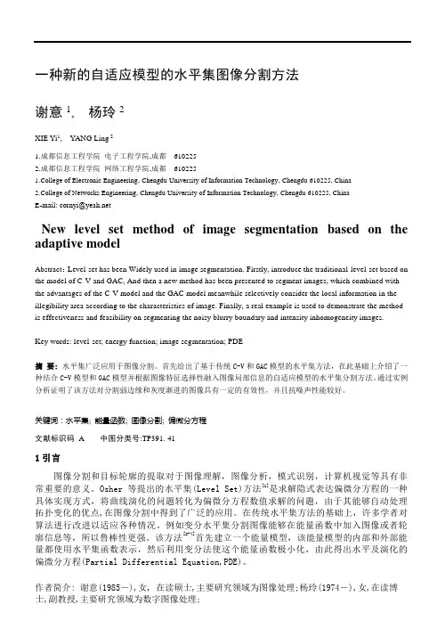 一种新的自适应模型的水平集图像分割方法