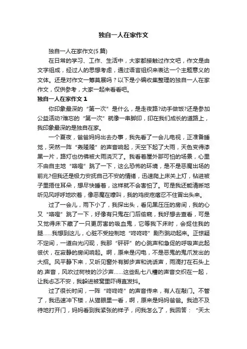 独自一人在家作文