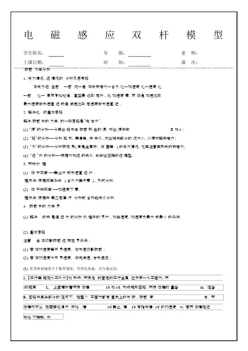 高中物理电磁感应双杆模型.docx