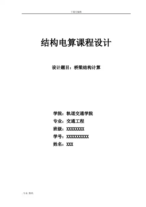 MIDAS迈达斯_桥梁结构电算课程设计报告书