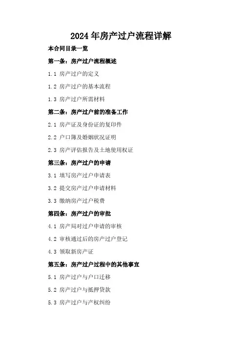 2024年房产过户流程详解