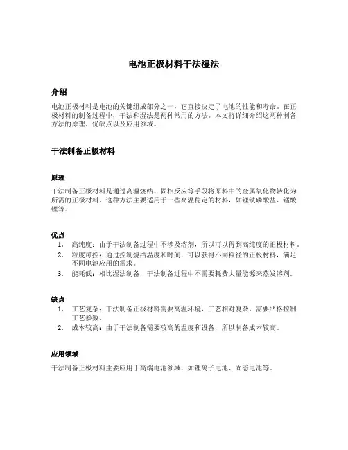 电池正极材料干法湿法
