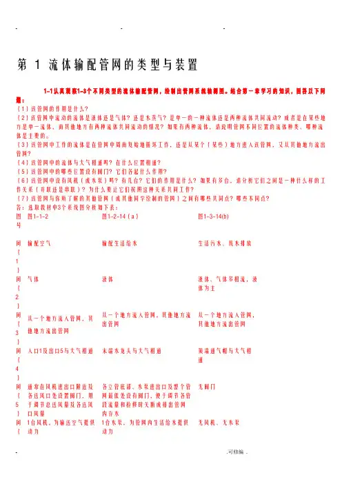 流体输配管网课后习题答案详