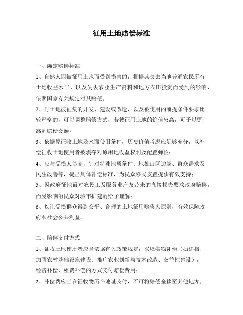 征用土地赔偿标准