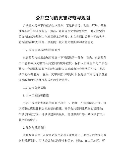 公共空间的灾害防范与规划