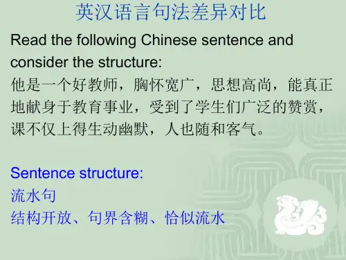 英汉语言句法差异对比