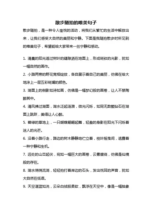 散步随拍的唯美句子