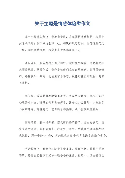 关于主题是情感体验类作文