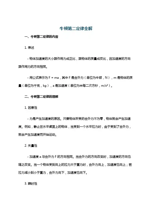 牛顿第二定律全解