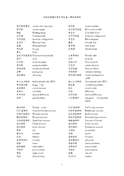 (完整版)材料科学基础英文词汇