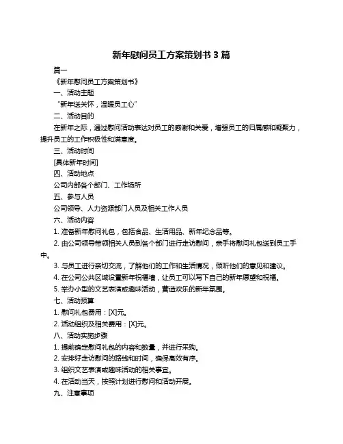 新年慰问员工方案策划书3篇