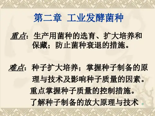 发酵工程第二章工业发酵菌种-32学时