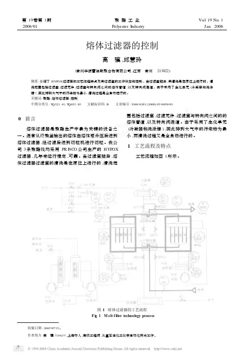 熔体过滤器的控制