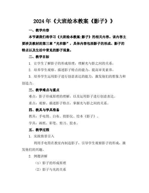 2024年《大班绘本教案《影子》》