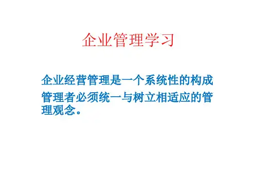 企业经营管理学习课件(PPT 47页)