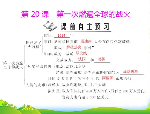 《随堂优化训练》九年级历史上册 第三单元 第20课 第一次燃遍全球的战火配套课件 北师大