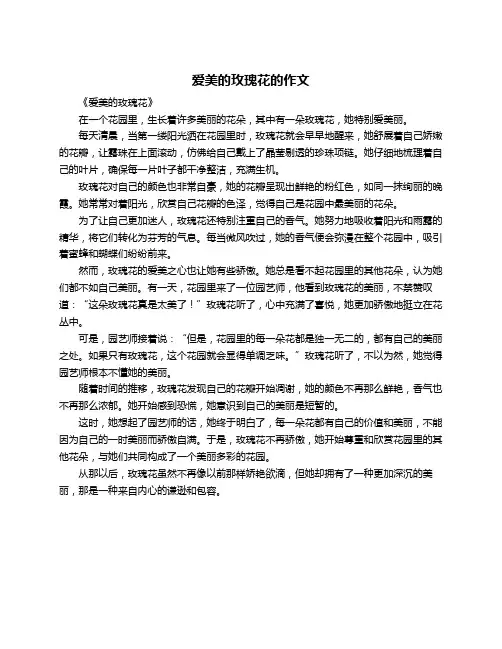 爱美的玫瑰花的作文