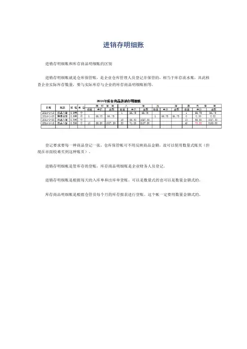 进销存明细账
