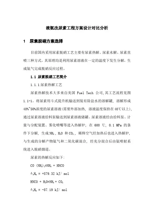 液氨改尿素工程方案选择及对比分析