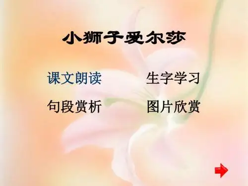 小狮子爱尔莎(课件)全面版