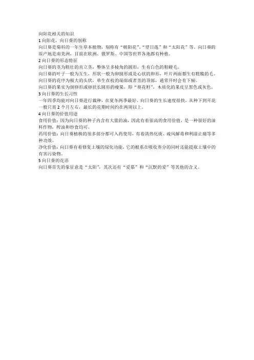 向阳花相关的知识