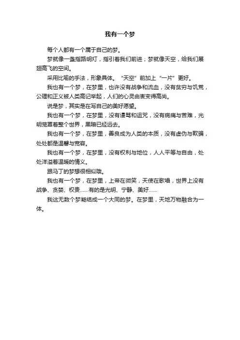 我有一个梦