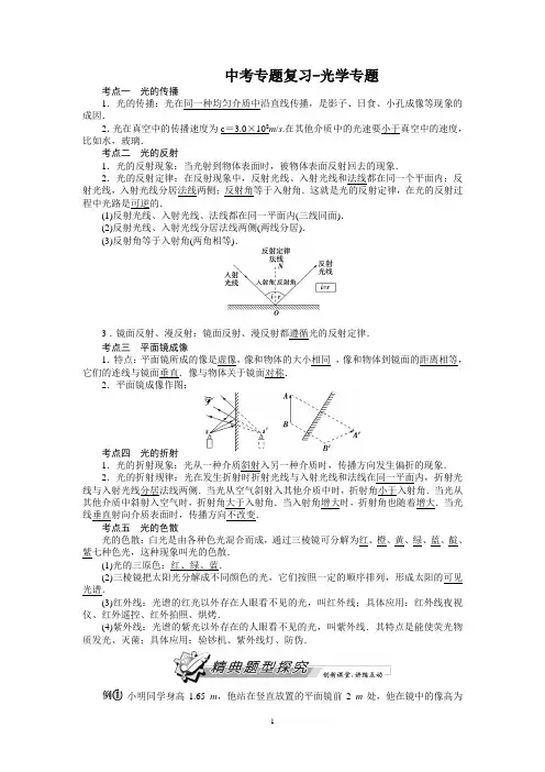 中考专题复习-光学专题