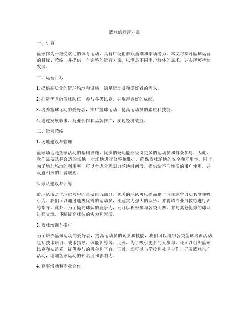 篮球的运营方案